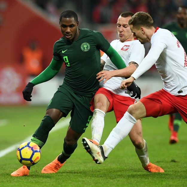 Tomasz Kedziora performs for Poland against Nigeria