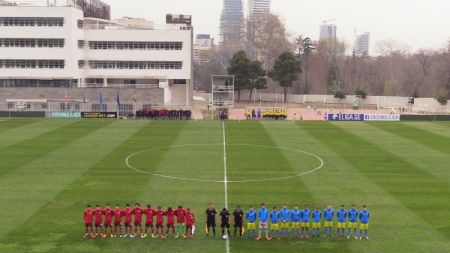 Ukraine U-16 playing outnumbered let win against Georgia slip away