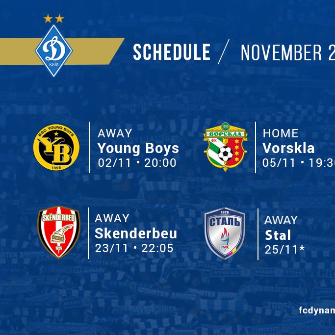 November: one game at home and five away