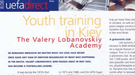 In uefadirect issue: Youth training in Kiev