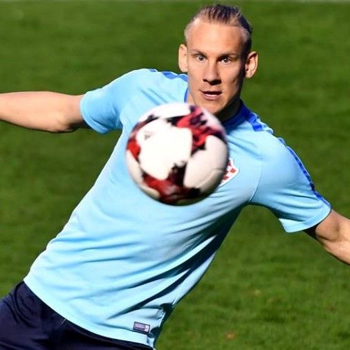 Domagoj Vida getting ready for the game against Iceland