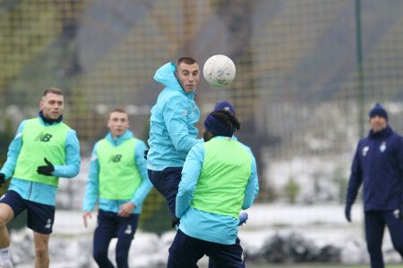 The White-Blues’ training session in Uzhhorod before the game against Mynai