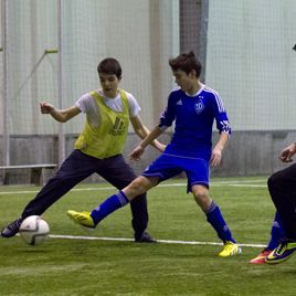 Dynamo football school trainees face kids from counter-terrorism operation zone