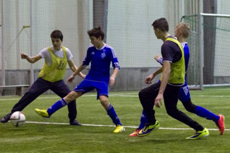 Dynamo football school trainees face kids from counter-terrorism operation zone